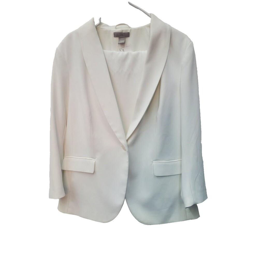 H&M White Blazer XL and Matching Pants (14) Suit Size NWT
